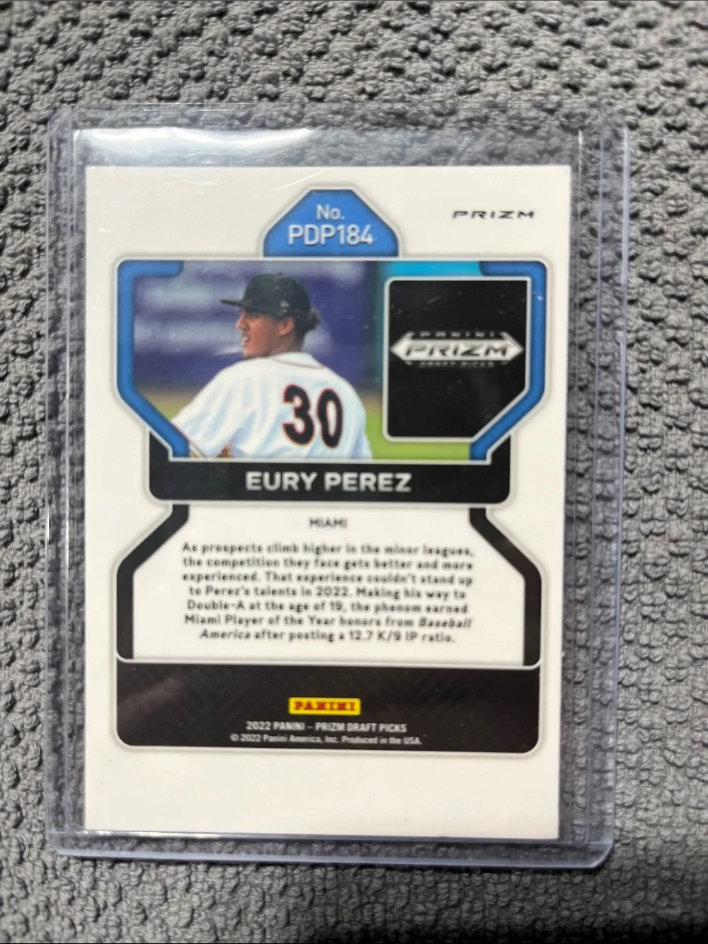 2022 Panini Prizm Black Prizm, Eury Perez #PDP184
